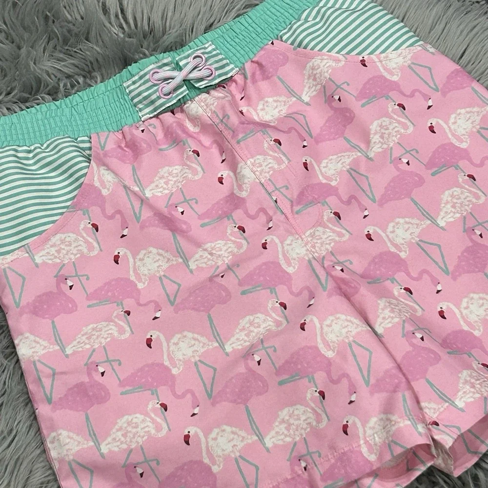 MATILDA JANE Enchanted Garden Flamingo‎ Fan Club Swim Trunks size 14